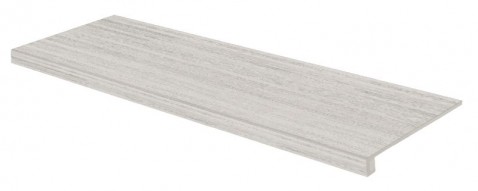RAKO PLYWOOD schodová tvarovka DCFVF841 Latte 120x30 bílá v designu dřevěných lamel