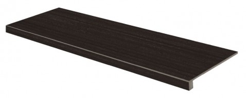 RAKO PLYWOOD schodová tvarovka DCFVF844 Burn 120x30 tmavě hnědá v designu dřevěných lamel